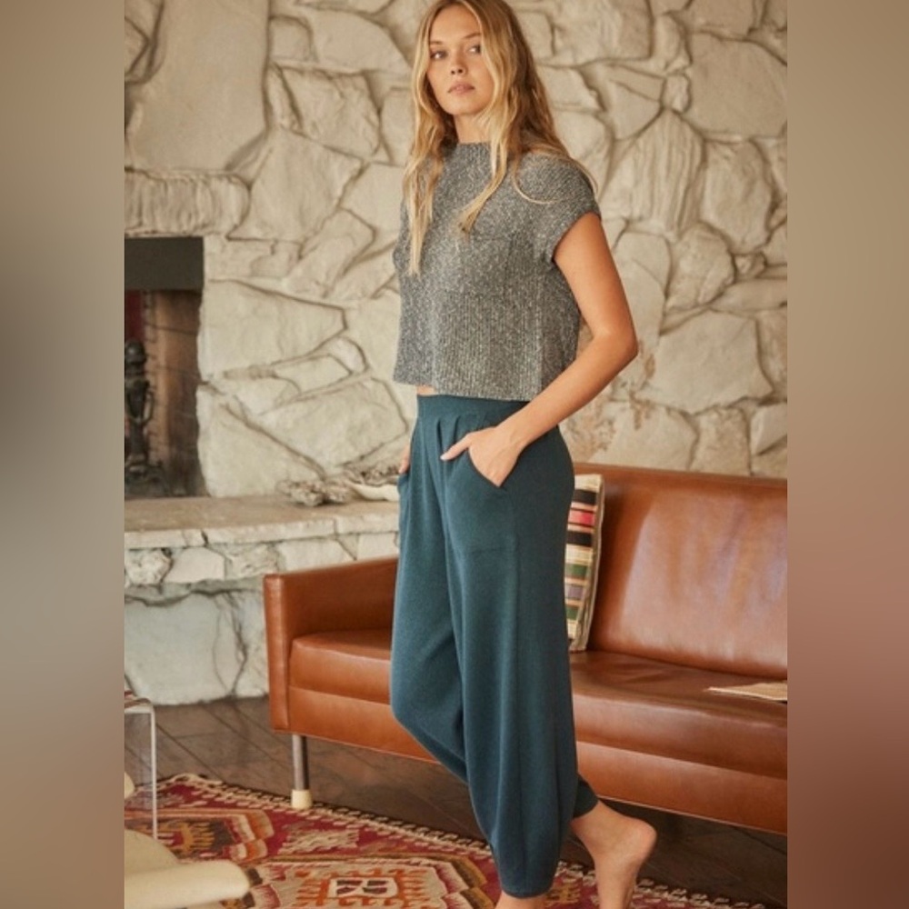 Free People Teal Wide Leg Pants
